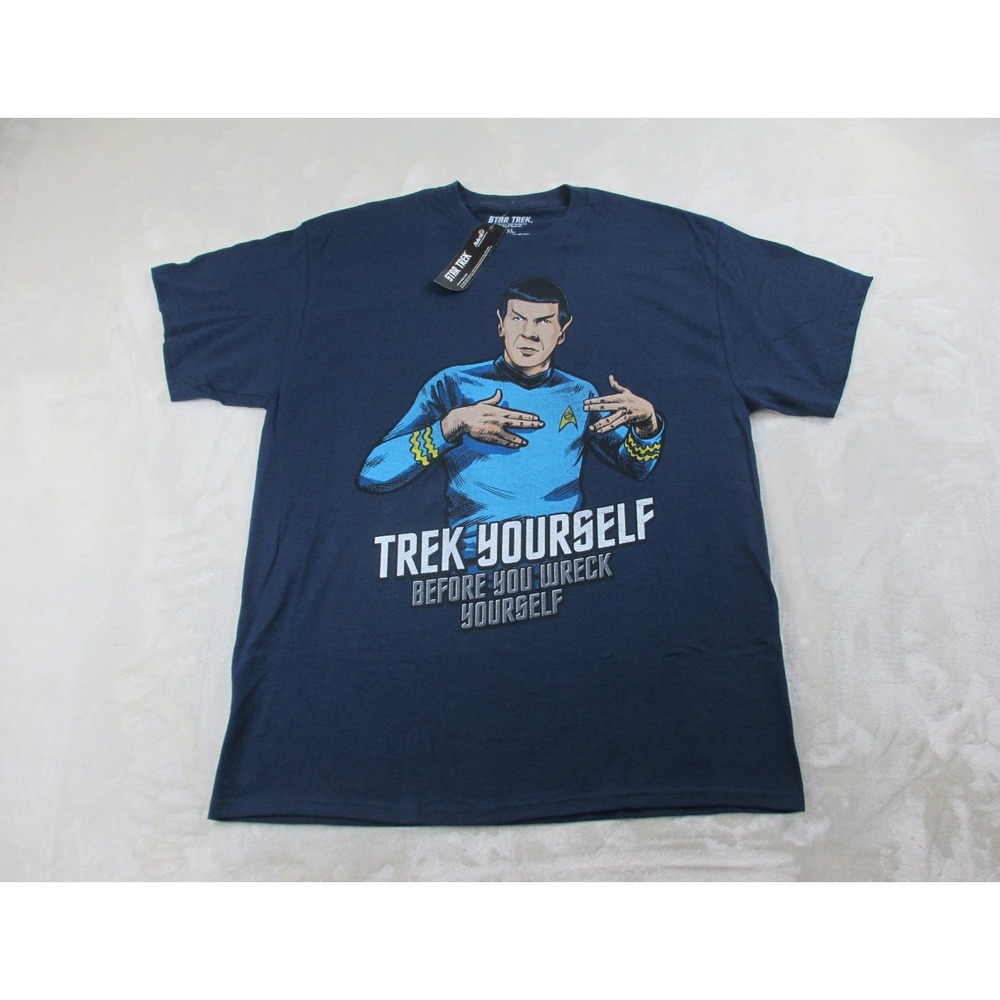 NEW VINTAGE Star Trek Shirt Mens Extra‎ Large Blue Trek Yourself Television 2011